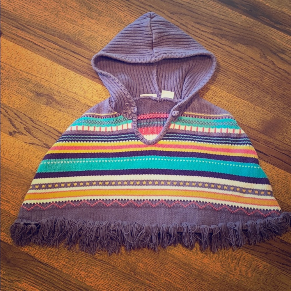 Toddler knit poncho.
